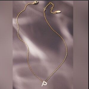 New Anthropologie Serefina Monogram Pearl Necklace “P”